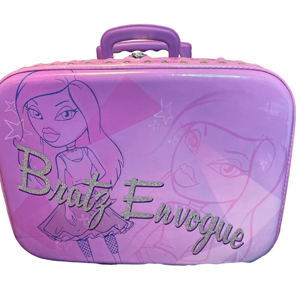 Vintage Y2K Bratz Envogue Purple Glitter Suit 
case Luggage 18”x 13”x 7”